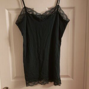 SEE MEASUREMENTS Dark Forest Green Cami Camisole Layering Tank Top Woman Plus 2X